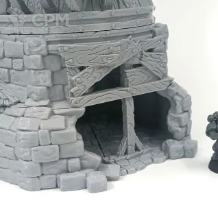 Описание картинки Разрушенная Мельница - Фэнтези Террейн, City of Tarok от Terrain Print по цене 2 800руб | Свободный Рынок Миниатюр - СРМ