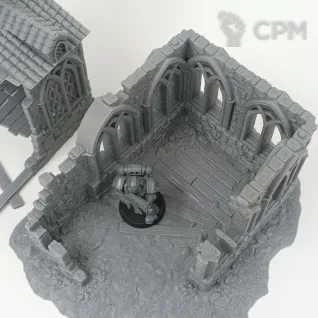 Описание картинки Разрушенное Аббатство от Terrain Print по цене 1 900руб | Свободный Рынок Миниатюр - СРМ