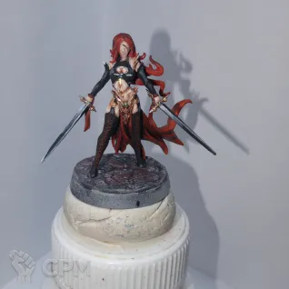 Описание картинки Миниатюра для ДнД "Девушка с двумя мечами" от infer134 по цене 1 200руб | Свободный Рынок Миниатюр - СРМ