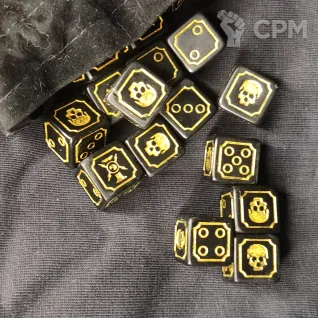 Описание картинки Adeptus Custodes Dice Set от ССП по цене 3 300руб | Свободный Рынок Миниатюр - СРМ