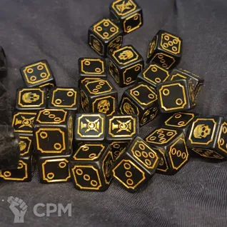 Описание картинки Adeptus Custodes Dice Set от ССП по цене 3 300руб | Свободный Рынок Миниатюр - СРМ