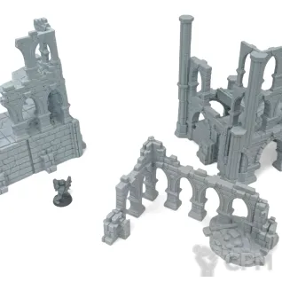 Описание картинки Большие Фэнтези Руины - комплект из 3 от Terrain Print по цене 2 500руб | Свободный Рынок Миниатюр - СРМ