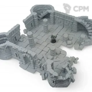 Описание картинки Разрушенный Замок - Фэнтези Террейн от Terrain Print по цене 2 850руб | Свободный Рынок Миниатюр - СРМ