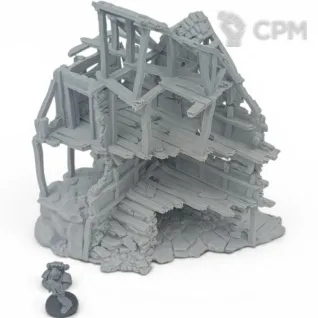 Описание картинки Разрушенный Дом Мэра - Фэнтези Террейн, Shadowfey от Terrain Print по цене 2 900руб | Свободный Рынок Миниатюр - СРМ