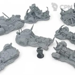 Описание картинки Разбитые Орочьи Багги - Warhammer Террейн от Terrain Print по цене 1 900руб | Свободный Рынок Миниатюр - СРМ