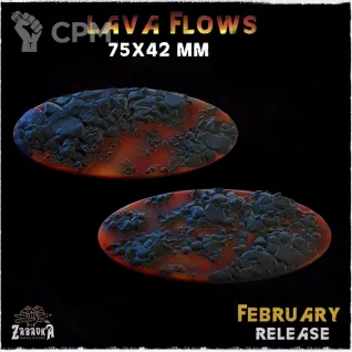 Описание картинки База 75х42мм под лаву(lava bases) 1 шт. от Print and play по цене 300руб | Свободный Рынок Миниатюр - СРМ