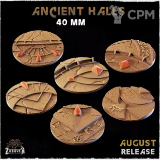 Описание картинки Базы 40мм под руины (ancient ruins) 3 шт. от Print and play по цене 300руб | Свободный Рынок Миниатюр - СРМ