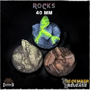 Описание картинки Базы 40мм под скалистую местность (rocks) 3 шт. от Print and play по цене 300руб | Свободный Рынок Миниатюр - СРМ