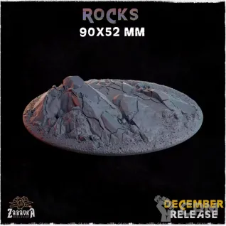 Описание картинки База 90х52мм под скалистую местность (rocks) 1 шт. от Print and play по цене 400руб | Свободный Рынок Миниатюр - СРМ