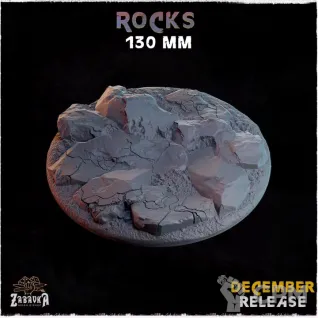 Описание картинки База 130мм под скалистую местность (rocks) 1 шт. от Print and play по цене 1 000руб | Свободный Рынок Миниатюр - СРМ