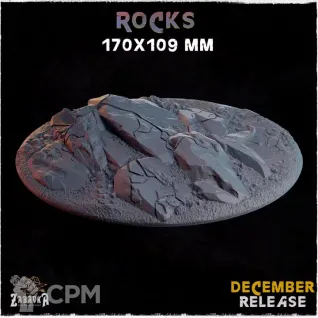 Описание картинки База 170х109мм под скалистую местность (rocks) 1 шт. от Print and play по цене 1 000руб | Свободный Рынок Миниатюр - СРМ