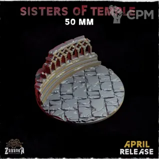 Описание картинки Базы 50мм под храмы (temple) 3 шт. от Print and play по цене 400руб | Свободный Рынок Миниатюр - СРМ