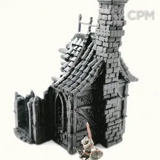 Описание картинки Сгоревший дом | Fantasy / AoS / DnD от Rev127 по цене 500руб | Свободный Рынок Миниатюр - СРМ