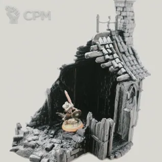 Описание картинки Сгоревший дом | Fantasy / AoS / DnD от Rev127 по цене 500руб | Свободный Рынок Миниатюр - СРМ