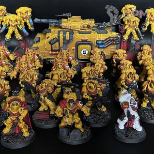 Описание картинки Imperial Fists in Gravis Armour + битцы, декали и кубики от Nalivainen по цене 40 000руб | Свободный Рынок Миниатюр - СРМ