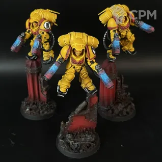 Описание картинки Imperial Fists in Gravis Armour + битцы, декали и кубики от Nalivainen по цене 40 000руб | Свободный Рынок Миниатюр - СРМ