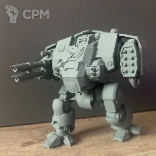Описание картинки Дредноут Империума — стальной колосс войны от Flameborn_Minis по цене 650руб | Свободный Рынок Миниатюр - СРМ