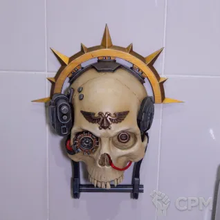 Описание картинки Servo Skull toilet paper holder от Monger по цене 9 950руб | Свободный Рынок Миниатюр - СРМ
