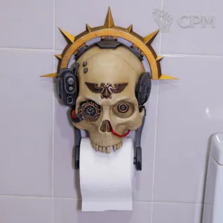 Описание картинки Servo Skull toilet paper holder от Monger по цене 9 950руб | Свободный Рынок Миниатюр - СРМ