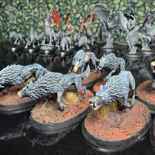 Описание картинки Dire wolves от Dmiter по цене 4 500руб | Свободный Рынок Миниатюр - СРМ