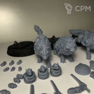 Описание картинки Space Wolves Thunderwolf Cavalry от WahaShop по цене 1 800руб | Свободный Рынок Миниатюр - СРМ