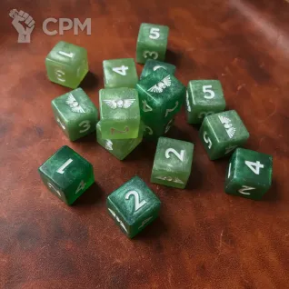 Описание картинки Custom Astra Militarum Dice Set от mufla по цене 4 500руб | Свободный Рынок Миниатюр - СРМ