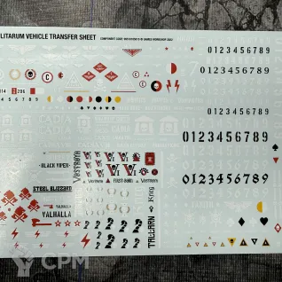 Описание картинки Transfers Astra militarum vehicle decals от Slobarev  по цене 500руб | Свободный Рынок Миниатюр - СРМ