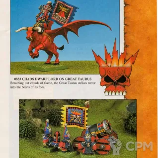 Описание картинки Chaos Dwarf Lord on Great Taurus от hoofstomp по цене 14 000руб | Свободный Рынок Миниатюр - СРМ