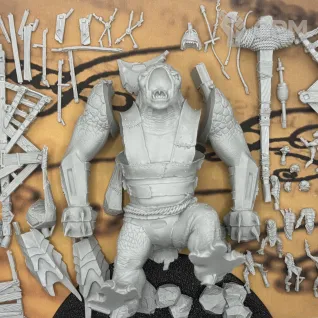 Описание картинки Gundabad Catapult Troll от Лавка Саурона по цене 4 990руб | Свободный Рынок Миниатюр - СРМ