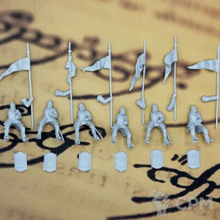 Описание картинки Наездники из набора Knights of Minas Tirith Властелин колец от Лавка Саурона по цене 699руб | Свободный Рынок Миниатюр - СРМ