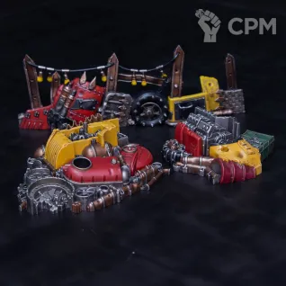 Описание картинки Orks Barricades от Monger по цене 6 450руб | Свободный Рынок Миниатюр - СРМ