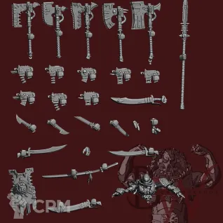 Описание картинки Khorne Berzerkers (цена за 10 миниатюр) от 3D Wargaming по цене 2 250руб | Свободный Рынок Миниатюр - СРМ