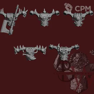 Описание картинки Khorne Berzerkers (цена за 10 миниатюр) от 3D Wargaming по цене 2 250руб | Свободный Рынок Миниатюр - СРМ
