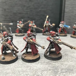 Описание картинки Skitarii Rangers от  Pirum aureum/ по цене 3 000руб | Свободный Рынок Миниатюр - СРМ