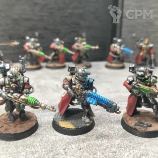 Описание картинки Skitarii Vanguard от  Pirum aureum/ по цене 3 000руб | Свободный Рынок Миниатюр - СРМ