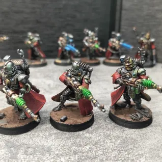 Описание картинки Skitarii Vanguard от  Pirum aureum/ по цене 3 000руб | Свободный Рынок Миниатюр - СРМ
