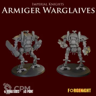 Описание картинки Imperial Knights Armiger Warglaives от ForgeNight по цене 2 600руб | Свободный Рынок Миниатюр - СРМ