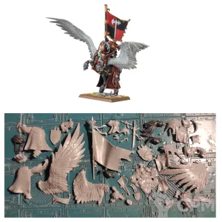 Описание картинки Battle standard bearer on Royal Pegasus от Old curiosity shop по цене 1 690руб | Свободный Рынок Миниатюр - СРМ