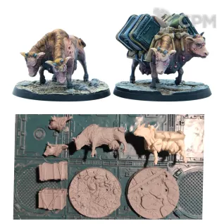 Описание картинки Brahmin herd от Old curiosity shop по цене 1 490руб | Свободный Рынок Миниатюр - СРМ