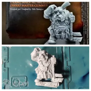 Описание картинки Dwarf master gunner (engineer) от Greed's storehouse по цене 400руб | Свободный Рынок Миниатюр - СРМ
