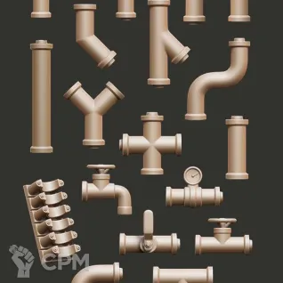Описание картинки Промышленные трубы от Octopus Workshop  по цене 200руб | Свободный Рынок Миниатюр - СРМ