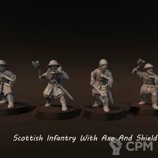 Описание картинки Scottish infantry (axe&amp;shield) от Recruiter по цене 750руб | Свободный Рынок Миниатюр - СРМ