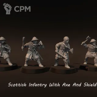 Описание картинки Scottish infantry (axe&amp;shield) от Recruiter по цене 750руб | Свободный Рынок Миниатюр - СРМ