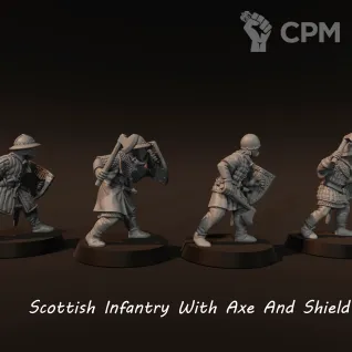 Описание картинки Scottish infantry (axe&amp;shield) от Recruiter по цене 750руб | Свободный Рынок Миниатюр - СРМ