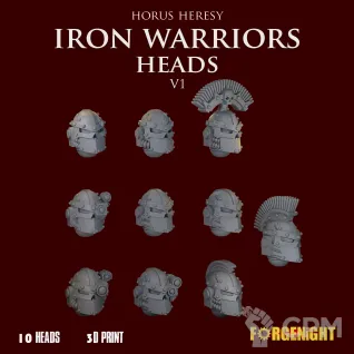 Описание картинки Iron Warriors Horus Heresy Heads V1 от ForgeNight по цене 450руб | Свободный Рынок Миниатюр - СРМ