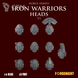 Описание картинки Iron Warriors Horus Heresy Heads V1 от ForgeNight по цене 450руб | Свободный Рынок Миниатюр - СРМ