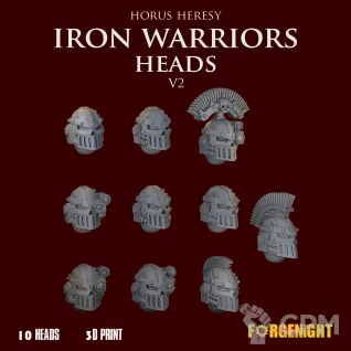 Описание картинки Iron Warriors Horus Heresy Heads V2 от ForgeNight по цене 450руб | Свободный Рынок Миниатюр - СРМ