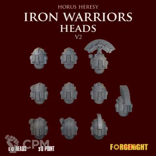 Описание картинки Iron Warriors Horus Heresy Heads V2 от ForgeNight по цене 450руб | Свободный Рынок Миниатюр - СРМ