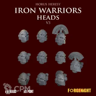 Описание картинки Iron Warriors Horus Heresy Heads V3 от ForgeNight по цене 450руб | Свободный Рынок Миниатюр - СРМ