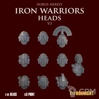 Описание картинки Iron Warriors Horus Heresy Heads V3 от ForgeNight по цене 450руб | Свободный Рынок Миниатюр - СРМ